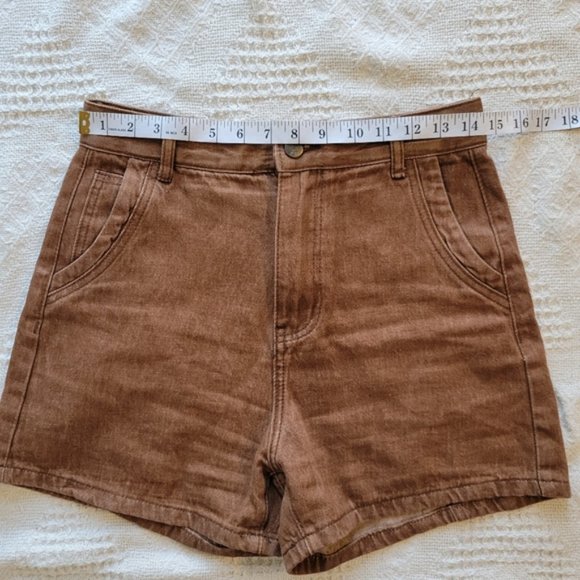 🧡 3/$25 - Brown Boho Style High Waisted Jean Shorts - Picture 4 of 6